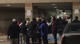 2022 Texas Primary Election: Long Line at Humble Middle School After Closing of Polls