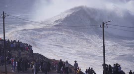 HUGE WAVE IN NAZARE, PORTUGAL, SLOWMOTION SURF 25 FEBRUARY 2022