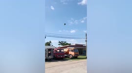 Confused locals see tents flying over their village in northeast Thailand