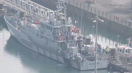 Very bay morning in the English channel, with border force vessels out on search and rescue