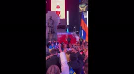 National anthem of Ukraine on the main square of New York, US