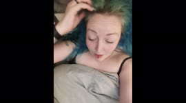 Ball obsessed dog wants to play fetch even at bed time by putting the ball in my neck