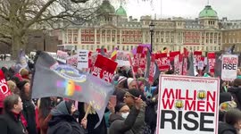 Million Women March outside Downing Street’s back entrance