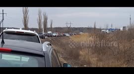 Huge Lines At Border Station Amid War Outbreak In Palanca, Moldova