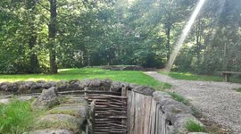 Inside view of the Croonaert Wood trenches at Ypres, Belgium