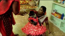A dog owner celebrated a bangle ceremony for her pregnant dog which is usually conducted for pregnant women in Tamilnadu.