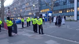 Piers Corbyn awaits Dr Tedros outside CEPI summit