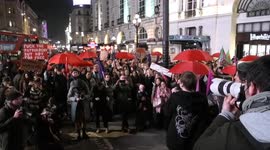 Piccadilly Circus hosts vibrant International Women's Day protest