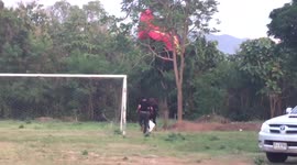 Paramotor Takeoff Fail - Trike crashes into trees in Thailand