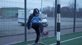 Ukrainian refugee children find rare moment of joy as they play football at a refugee centre in Radauti, Romania