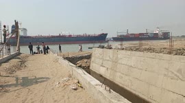 Two big ship crossing Very closely.