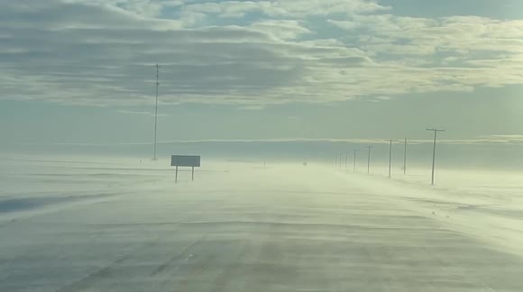Blowing snow and Ice cause dangerous driving conditions in Canada