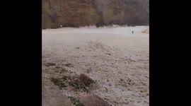 Storm activity sees beaches covered by sea foam in New South Wales, Australia