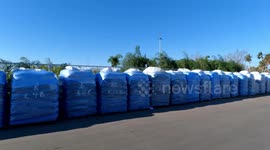 Exterior parking lot footage at a Lowe's Home Improvement Center in Corpus Christi, Texas with few cars as consumers react to higher inflation, supply chain, and personal finance issues.