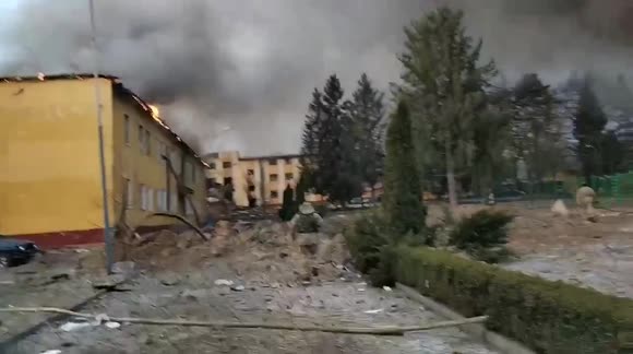 Russia hits Ukrainian military training ground in Yavoriv, near Polish and NATO border