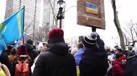 Rally and march against Russian invasion of Ukraine in NY, US
