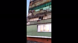 An air raid on Kramatorsk. A bomb was dropped on a residential area
