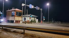 Border Crossing Refugee Reception Area In Hrebrenne, Poland at 3:00 AM