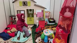 Ukrainian Children Play at Polish Refugee Reception Center