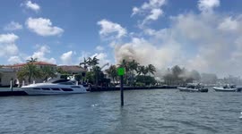 Fort Lauderdale Multi Million Dollar House Water Front on Fire Florida Fire Department in Attendance