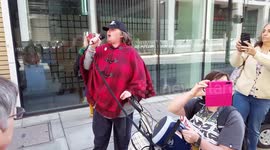 Disabled activists rally at the uk department of health Westminster central london