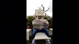 Reading Newspaper during a stormy day