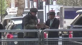 Rsihi Sunak gives signature and selfie to a fan outside BBC before appearing on Sunday Morning show