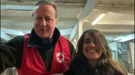 Former UK PM David Cameron arrives in Poland with aid for Ukrainian refugees