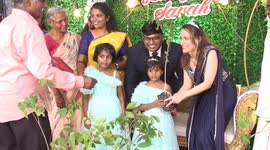 London woman cares for the environment of Tamil Nadu by giving saplings to her wedding guests
