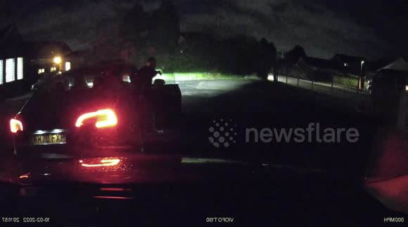 Tesla Model 3 Hit and run on parked car , caught on dashcamera