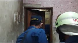 One meter long python evacuation wrapped around the bathroom