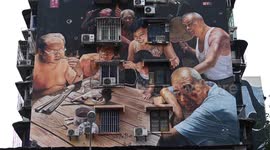 Footage Of The Largest Collection Of Graffiti Art In Jiulongpo, China