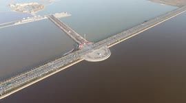 Spectacular drone footage of Salt Lake in winter in Yuncheng, Shanxi, China