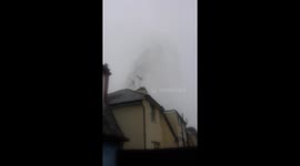 rear view of water mains burst Market harborough