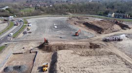 Construction site St Helens, Merseyside by drone