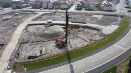 Construction site St Helens, Merseyside by drone