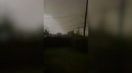Terrifying moment a a large tornado ripped through New Orleans - destroying everything in its path