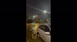 Vehicles get swept away during raging flood in Paraguay