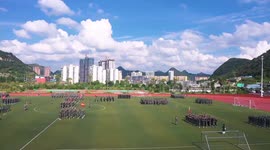School Military Training in Qianxinan County, Southwest China's Guizhou Province