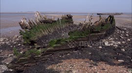Two WW2 shipwrecks rot at ancient crossing once used by escaping King James II in Kent, UK