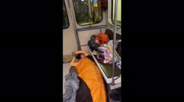 Ukrainian children sleep in Kyiv subway hiding from the shelling of the city