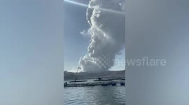 Taal Volcano in the Philippines spews hot gas during phreatomagmatic burst
