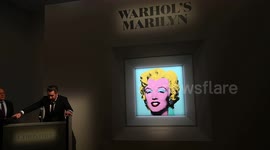 NY: Christie's Announces Auction Of Andy Warhol's Legendary Shot Sage Blue Marilyn