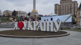 Empty Independence Square in Kyiv, Ukraine