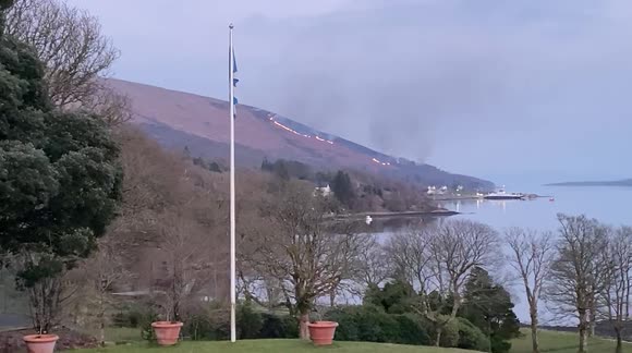Burn on Scottish hills creates ‘trail of fire’
