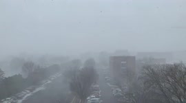 US: Snow Squall Moves Into Pennsylvania Bringing Low Visibility