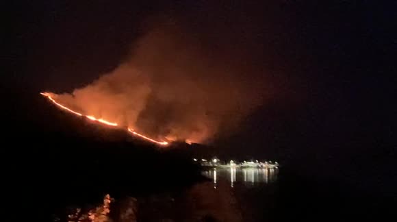 Burn on Scottish hills creates ‘trail of fire’
