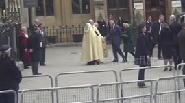 Prince Charles and Duchess of Cornwall Camilla arrive at Westminster Abbey for Memorial Service for Prince Philip