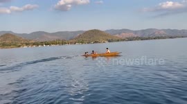 Tourists accidentally sink boat while playing on river in Thailand