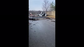 Structural damages from tornado in Springdale, Arkansas